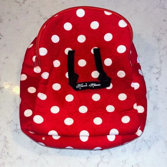Disney Red and White Polka Dot Minnie Mouse Backpack with 2 Headbands - Picture 3 of 14